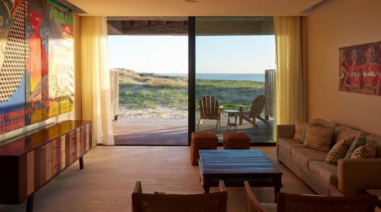 A corten bungalow in the dunes, Bahía Vik